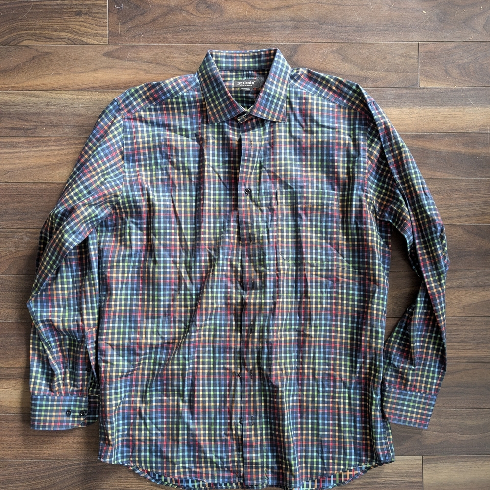Made in Italy Classic Men's Plaid Dress Shirt